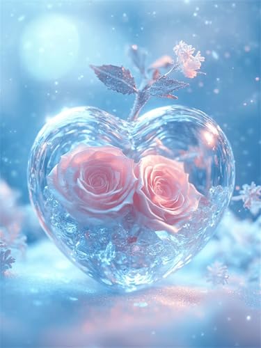 Diamond Painting Rose 5D Diamant Painting Bilder Glasherz 50x70 cm, Runder Full Drill Diamanten Malerei für erwachsene mit Zubehör DIY Mosaikherstellung Bastelset für Entspannung und Wanddeko G-264 Diamond Painting Rose 5D Diamant Painting Bilder Glasherz 50x70 cm, Runder Full Drill Diamanten Malerei für erwachsene mit Zubehör DIY Mosaikherstellung Bastelset für Entspannung und Wanddeko G-264 von Dnnufagg