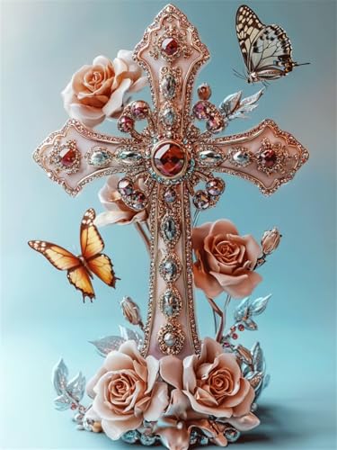 Diamond Painting Schmetterling 5D Diamant Painting Bilder Blume 90x120 cm, Runder Full Drill Diamanten Malerei für erwachsene Anfänger mit Zubehör DIY Mosaikherstellung Bastelset für Wanddeko G-18 von Dnnufagg