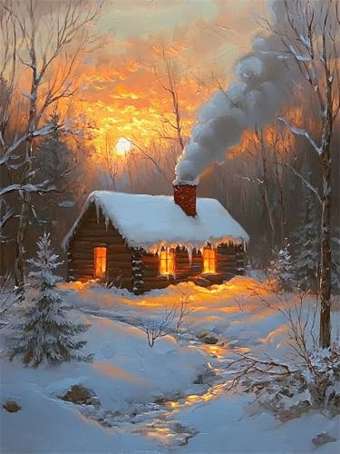 Diamond Painting Winter 5D Diamant Painting Bilder Sonnenuntergang 50x70 cm, Runder Full Drill Diamanten Malerei für erwachsene Anfänger mit Zubehör DIY Mosaikherstellung Bastelset für Wanddeko G-263 Diamond Painting Winter 5D Diamant Painting Bilder Sonnenuntergang 50x70 cm, Runder Full Drill Diamanten Malerei für erwachsene Anfänger mit Zubehör DIY Mosaikherstellung Bastelset für Wanddeko G-263 von Dnnufagg