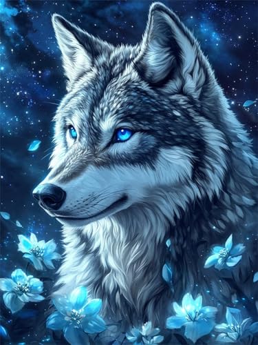 Diamond Painting Wolf 5D Diamant Painting Bilder Tier 10x15 cm, Runder Full Drill Diamanten Malerei für erwachsene Anfänger mit Zubehör DIY Mosaikherstellung Bastelset für Entspannung, Wanddeko G-25 Diamond Painting Wolf 5D Diamant Painting Bilder Tier 10x15 cm, Runder Full Drill Diamanten Malerei für erwachsene Anfänger mit Zubehör DIY Mosaikherstellung Bastelset für Entspannung, Wanddeko G-25 von Dnnufagg