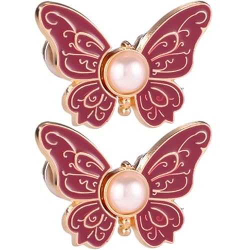 2-Pack Detachable Butterfly Clips, Detachable Waist Tightener Butterfly Clip, Women Pants Waist Adjuster Clips, Adjustable Buttons for Loose Pants, Decorative Tightener Clip for Clothes (Purple) von Dnyun