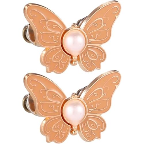 2-Pack Detachable Butterfly Clips, Detachable Waist Tightener Butterfly Clip, Women Pants Waist Adjuster Clips, Adjustable Buttons for Loose Pants, Decorative Tightener Clip for Clothes (khaki) von Dnyun