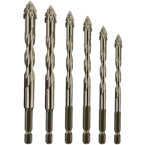 New Four-Flute Sawtooth Eccentric Drill Bit, High-Strength Eccentric Twist Drill Bit Set, For Tile, Brick, Cement, Concrete, Glass (1set) von Dnyun