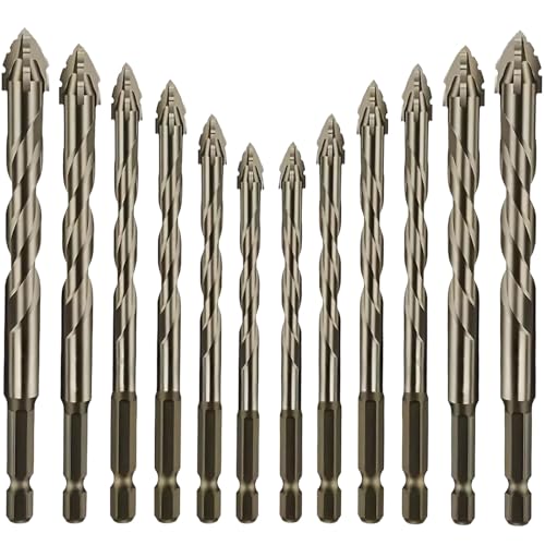 New Four-Flute Sawtooth Eccentric Drill Bit, High-Strength Eccentric Twist Drill Bit Set, For Tile, Brick, Cement, Concrete, Glass (2set) von Dnyun