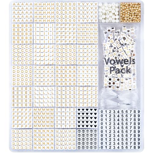 DoDoBeads Letter Beads Kit - 1270Pcs Acrylic 6x6mm Square Alphabet Beads A-Z with Spacer Beads, and Extra Vowels & Number Beads - Ideal for Bracelets, Necklaces, Friendship Bracelet Kits DoDoBeads Letter Beads Kit - 1270Pcs Acrylic 6x6mm Square Alphabet Beads A-Z with Spacer Beads, and Extra Vowels & Number Beads - Ideal for Bracelets, Necklaces, Friendship Bracelet Kits von DoDoBeads