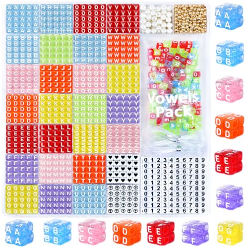 DoDoBeads Letter Beads Kit - 1270Pcs Acrylic 6x6mm Square Alphabet Beads A-Z with Spacer Beads, and Extra Vowels & Number Beads - Ideal for Bracelets, Necklaces, Friendship Bracelet Kits DoDoBeads Letter Beads Kit - 1270Pcs Acrylic 6x6mm Square Alphabet Beads A-Z with Spacer Beads, and Extra Vowels & Number Beads - Ideal for Bracelets, Necklaces, Friendship Bracelet Kits von DoDoBeads