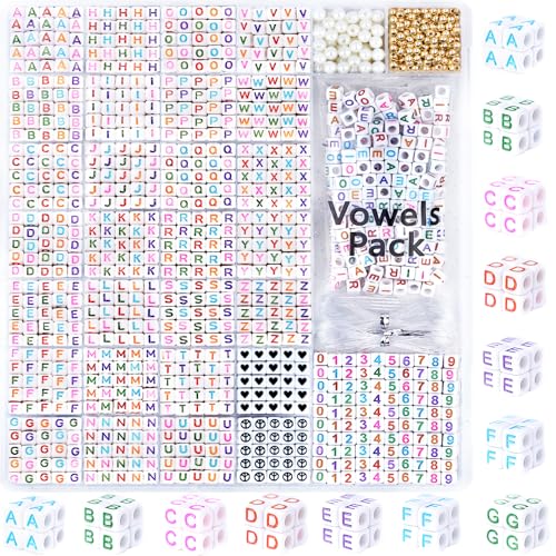 DoDoBeads Letter Beads Kit - 1270Pcs Acrylic 6x6mm Square Alphabet Beads A-Z with Spacer Beads, and Extra Vowels & Number Beads - Ideal for Bracelets, Necklaces, Friendship Bracelet Kits DoDoBeads Letter Beads Kit - 1270Pcs Acrylic 6x6mm Square Alphabet Beads A-Z with Spacer Beads, and Extra Vowels & Number Beads - Ideal for Bracelets, Necklaces, Friendship Bracelet Kits von DoDoBeads