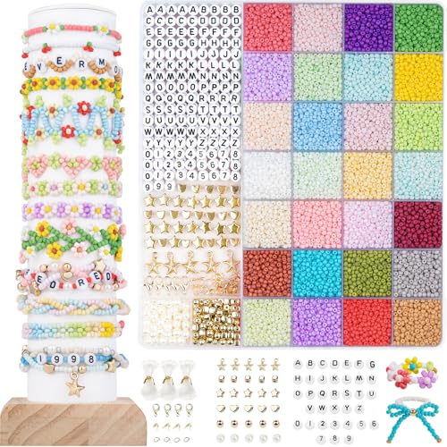 Glass Seed Beads for Jewelry Making, 3mm Small Beads with Accessories Charms and Pendants Kit for Bracelets Rings Necklaces Making, DIY, Gift, Craft… Glass Seed Beads for Jewelry Making, 3mm Small Beads with Accessories Charms and Pendants Kit for Bracelets Rings Necklaces Making, DIY, Gift, Craft… von DoDoBeads