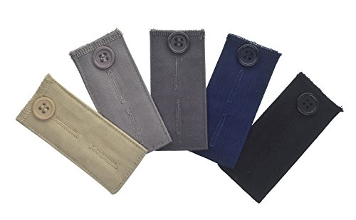 Porzellanperlen Hose Bund Extender mit Knöpfen, verstellbarer Bund Expandern, Stoff Hose, Khakis, Jean Verlängerung mit Knopf, Baumwolle Schwangerschafts-Extender, 5 Farben von DoHope