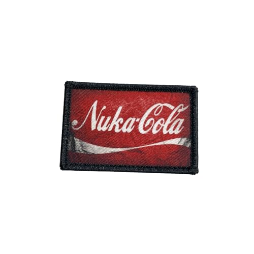 DoLife Attached Nuka Cola Haken- und Schlaufenaufnäher, 1 Stück, lustiger Meme-bestickter Aufnäher, taktischer Militär-Moral-Aufnäher mit Hakenverschluss, niedliche Applikation, Zubehör für Rucksäcke von DoLife Attached