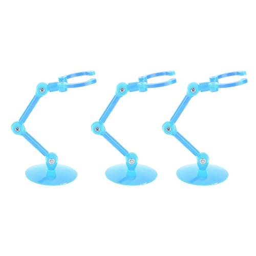 Action-Figurenständer, Puppenständer, Flexibler Kunststoff, Einfach zu Montieren, Stabil, für Spielzeug (Transparentes Blau) von Doact