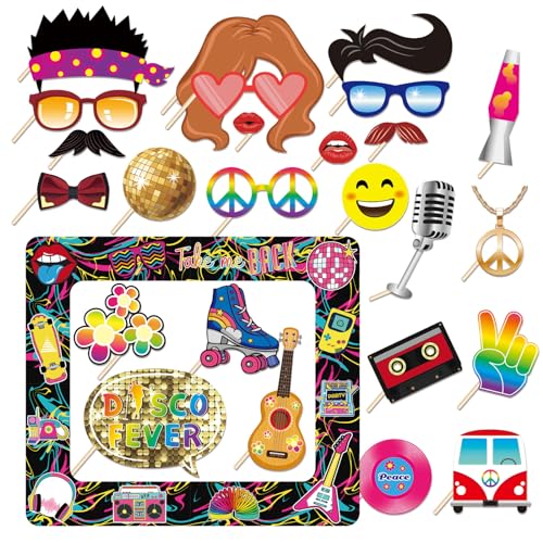 Doafoce 80s Foto Requisiten Props für Partydeko Deko Aufblasbarer Fotorahmen 25 STK Rock Hippie Fotoaccessoires Lustige Party Fotobox Requisiten, für Vielfalt Party Deko (A) Doafoce 80s Foto Requisiten Props für Partydeko Deko Aufblasbarer Fotorahmen 25 STK Rock Hippie Fotoaccessoires Lustige Party Fotobox Requisiten, für Vielfalt Party Deko (A) von Doafoce