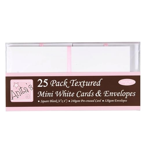 DocRod LLC Anitas 4 x 4-Zoll-240 GSM Mini Texturierte Karten und Umschläge, 25 Stück, weiß DocRod LLC Anitas 4 x 4-Zoll-240 GSM Mini Texturierte Karten und Umschläge, 25 Stück, weiß von Anita's