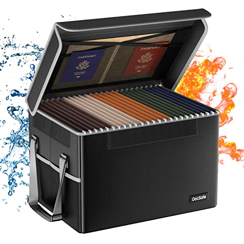DocSafe Aktenbox, feuerfest, mit Deckel, zusammenklappbar, für Dokumente, zum Aufbewahren von Briefen/Rechtsunterlagen, tragbar, für Zuhause, Büro, mit Griff, schwarz DocSafe Aktenbox, feuerfest, mit Deckel, zusammenklappbar, für Dokumente, zum Aufbewahren von Briefen/Rechtsunterlagen, tragbar, für Zuhause, Büro, mit Griff, schwarz von DocSafe
