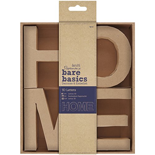 Bare Basics Letters Box of 4-Home 3D-Buchstaben, 4 Stück – Zuhause, Papier, braun, 2.16 x 17.9 x 25.51 cm Bare Basics Letters Box of 4-Home 3D-Buchstaben, 4 Stück – Zuhause, Papier, braun, 2.16 x 17.9 x 25.51 cm von Docrafts