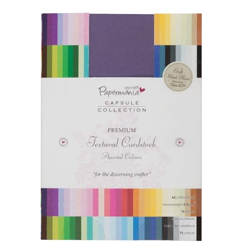 Docrafts A5 Premium-Karton-Texturkapsel, Mehrfarbig, 75 Stück, Papier von Papermania