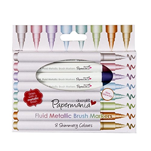 Docrafts Brush Marker Fluid Metallic, (8 Stück) von Papermania