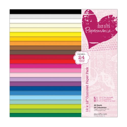 Papermania Farbiges Papier, 30,5 x 30,5 cm, 48 Stück, Mehrfarbig. Papermania Farbiges Papier, 30,5 x 30,5 cm, 48 Stück, Mehrfarbig. von Docrafts