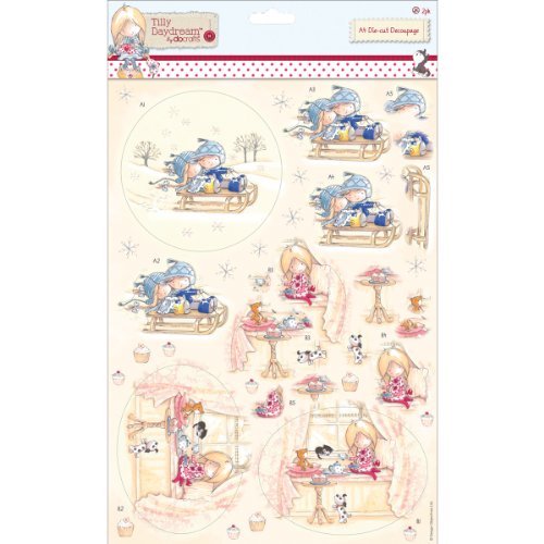 Tilly Daydream Decoupage-Set, A4, Schlitten von Docrafts