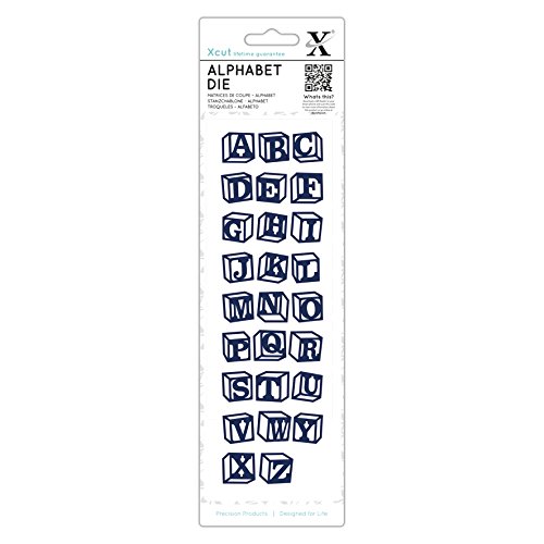 Xcut XCU 504121 Alphabet-Stanzformen, Blöcke, 26 Stück, Blech, blau, 24 x 15.7 x 2 cm von Docrafts
