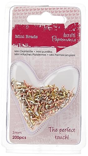 Docrafts Mini Brads Metallic, farblich Sortiert, 200 Stück von Papermania