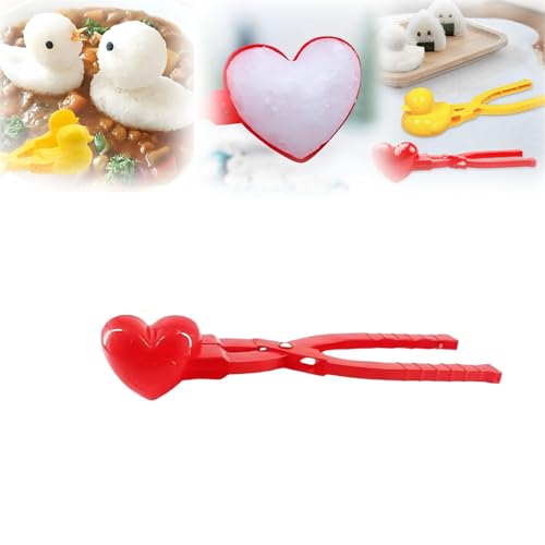 Reisform, Reisformen für Kinder, Entenreisform, 2024 neue Reis-Entenform, DIY-Tierformen, Sushi-Formen, Enten-Schneeball-Maker-Clip für Kinder, für Reis, Kartoffelbrei, Schnee (Herz, 1 Stück) von Doduiu