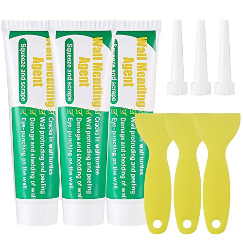 Flächenspachtelmasse, Wandausbesserungs Paste, Safe Mend Wall Mending Agent Repair Cream, Wall Crack Filler Repair Tool for Walls Nail Holes Graffiti Stains, with Scraper, Pointed Nozzle(100g*3) von Does not apply