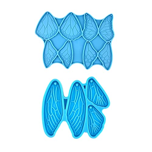 Harz-Ohrring-Form, Schmetterlingsflügel, Epoxidharz, Gießform für DIY-Anhänger, Blau von Dofaxgo