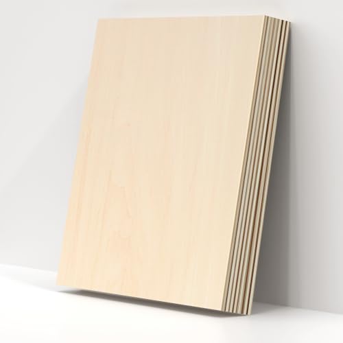 Dofiki 10 Stück A3 Birken Sperrholz 3mm Laserfähig Sperrholaplatte, Holzbretter zum Laserschnitt, Lasergravur, Basteln, Brandmalerei, Modellbau Birkensperrholz (420x297x3mm) von Dofiki