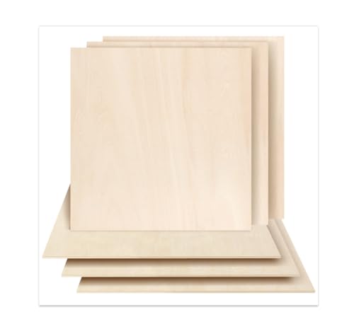 Dofiki 15 Stück Birkensperrholz 400x400x3mm Laserfähig Sperrholaplatte, Holzbretten zum Laserschnitt, Lasergravur, Brandmalerei, Modellbau usw, Birken Sperrholz (15 Stück, 400x400x3mm) von Dofiki
