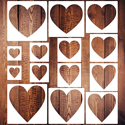 Große Herz-Schablonen, 14 Stück, Liebesherz-Vorlagen, verschiedene Größen, Herzen, wiederverwendbare Kunststoff-Schablonen zum Malen auf Holz, Wand, Stoff, Heimdekoration, DIY Handwerk Große Herz-Schablonen, 14 Stück, Liebesherz-Vorlagen, verschiedene Größen, Herzen, wiederverwendbare Kunststoff-Schablonen zum Malen auf Holz, Wand, Stoff, Heimdekoration, DIY Handwerk von Doflyok