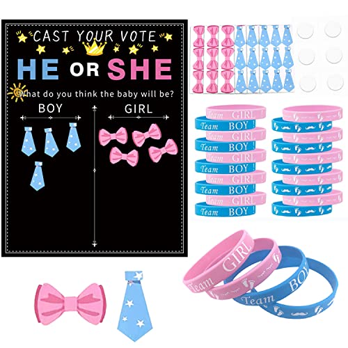 Gender Reveal Party Deko Gender Reveal Party Spiele Boy or Girl Deko Geschlecht Verkünden 1 Abstimmung Poster 54 Stickers 20 Team Girl or Boy Armbänder 6 Doppelseitige Klebepunkte für Baby Party C-028 Gender Reveal Party Deko Gender Reveal Party Spiele Boy or Girl Deko Geschlecht Verkünden 1 Abstimmung Poster 54 Stickers 20 Team Girl or Boy Armbänder 6 Doppelseitige Klebepunkte für Baby Party C-028 von Dog's Booty