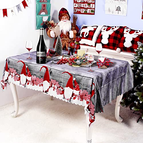 Weihnachten Tischdecke Weihnachtstischdecke Abwaschbar Grau Santa Weihnachtliche Tischdekoration Rechteckige Tischdecke Weihnachten Esstischdecke Tischdecke für Weihnachten Tisch Deko 180x150cm von Dog's Booty