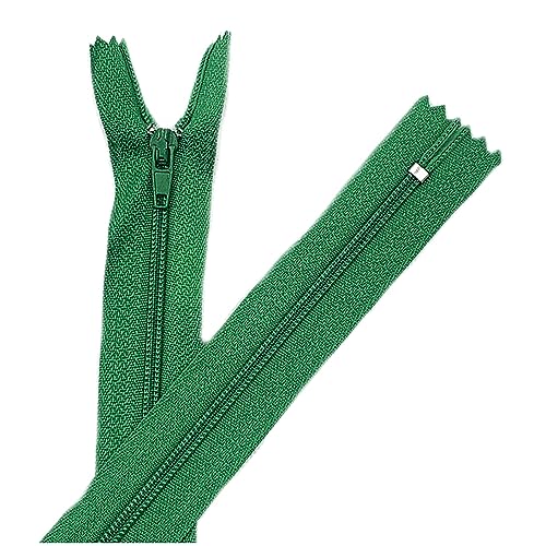 20pcs Nylon Reißverschlüsse 3# geschlossener Nylonspulen -Reißverschluss, Grün, 15cm von DogmiL