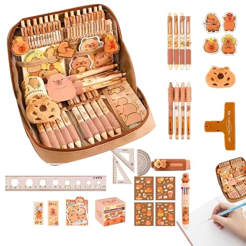 Doiyislem Capybara-Schreibset – Großraum-capybara Federmäppchen Set, Federmäppchen Niedliches Mit Fächern, Weiter Öffnung, Brosche, Radiergummi, Stiften, Aufklebern, Notiz, Lineal, Schlüsselanhänger Doiyislem Capybara-Schreibset – Großraum-capybara Federmäppchen Set, Federmäppchen Niedliches Mit Fächern, Weiter Öffnung, Brosche, Radiergummi, Stiften, Aufklebern, Notiz, Lineal, Schlüsselanhänger von Doiyislem