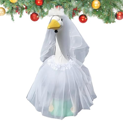 Doiyislem Gänse Hochzeitsoutfits - Tierkostüm Partykleid Schleier - Gänse Zubehör Weißer Rock Outfit Für Feiertage Außenbereich Garten Deko Doiyislem Gänse Hochzeitsoutfits - Tierkostüm Partykleid Schleier - Gänse Zubehör Weißer Rock Outfit Für Feiertage Außenbereich Garten Deko von Doiyislem