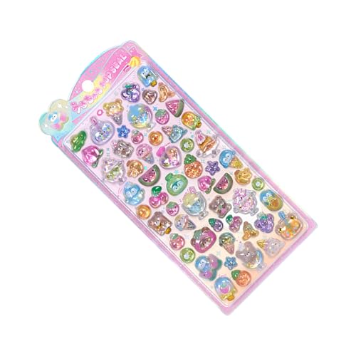 Doiyislem Niedliche Wasserflasche Sticker - 3D Bastel Sticker,Kristall Struktur Harz Scrapbooking Deko Für Flasche Notizbuch Journaling Handy von Doiyislem