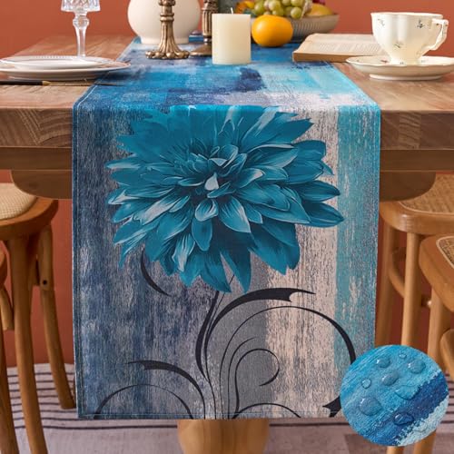 Outdoor Tischläufer Wetterfest Tischläufer Türkis Grau Rustikales Ölgemälde Blume Tischläufer Draußen Polyester Tischläufer Abwaschbar Tischdecke für Drinnen und Draußen Urlaub Party 40x140cm Outdoor Tischläufer Wetterfest Tischläufer Türkis Grau Rustikales Ölgemälde Blume Tischläufer Draußen Polyester Tischläufer Abwaschbar Tischdecke für Drinnen und Draußen Urlaub Party 40x140cm von Dokeleen