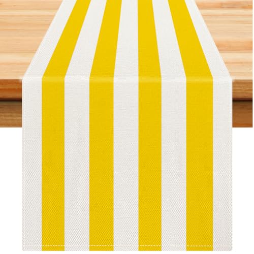 Tischläufer Modern Wohnzimmer Tischläufer Gelb Tischdecke Tischläufer Bunt Tischläufer Gelb Streifen Polyester Tischläufer für Bauernhaus Esszimmer Küche Esstisch Dekoration Urlaub Party 40x140cm Tischläufer Modern Wohnzimmer Tischläufer Gelb Tischdecke Tischläufer Bunt Tischläufer Gelb Streifen Polyester Tischläufer für Bauernhaus Esszimmer Küche Esstisch Dekoration Urlaub Party 40x140cm von Dokeleen