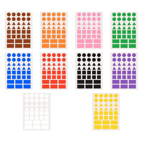 Dokeno 50 Blätter Bunte Aufkleber 10 Farben Geometrisch Dreieck Kreis Quadrat Runde Aufkleber 1800 Stück Etiketten Selbstklebend für Kinder Schüler Klassenzimmer Büro Dokeno 50 Blätter Bunte Aufkleber 10 Farben Geometrisch Dreieck Kreis Quadrat Runde Aufkleber 1800 Stück Etiketten Selbstklebend für Kinder Schüler Klassenzimmer Büro von Dokeno