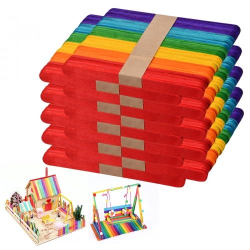 Dokeno 500 Stück Bunte Holzstiele, Bunte Eisstiele zum Basteln, 114x10x2mm Dokeno 500 Stück Bunte Holzstiele, Bunte Eisstiele zum Basteln, 114x10x2mm von Dokeno