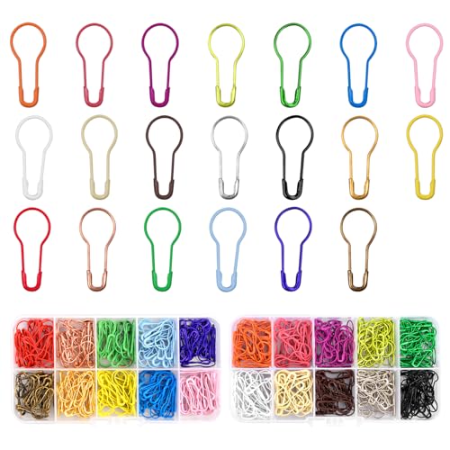 Dokeno Birne Pins, Mini Sicherheitsnadeln Set, 600 Stück Bunte Sicherheitsnadeln, 20 Farben Maschenmarkierer Stricken Häkeln, Kürbis Birnenform Pins, Premium Metall Nadeln mit Aufbewahrungsbox Dokeno Birne Pins, Mini Sicherheitsnadeln Set, 600 Stück Bunte Sicherheitsnadeln, 20 Farben Maschenmarkierer Stricken Häkeln, Kürbis Birnenform Pins, Premium Metall Nadeln mit Aufbewahrungsbox von Dokeno