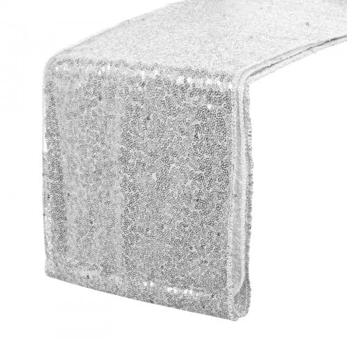 Dokeno Tischläufer Pailletten Silber, 30x275cm Glitzer Tischläufer Silber, Silberne Tischläufer, Glitzer-Tischwäsche für Weihnachten, Hochzeit, Party, Babyparty, Geburtstag-Tischdekorationen Dokeno Tischläufer Pailletten Silber, 30x275cm Glitzer Tischläufer Silber, Silberne Tischläufer, Glitzer-Tischwäsche für Weihnachten, Hochzeit, Party, Babyparty, Geburtstag-Tischdekorationen von Dokeno