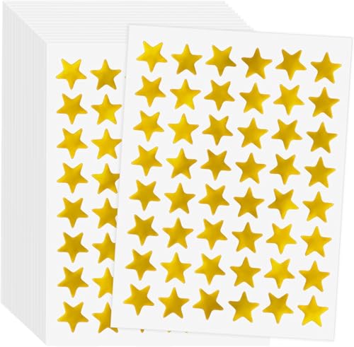 1620 Stück Stern-Aufkleber, Selbstklebende Gold Aufkleber Belohnungssticker für Kinder, Kleine Sticker für Scrapbooking, Grußkarten, Geschenk, DIY-Kunsthandwerk (Gold) von Dolaso