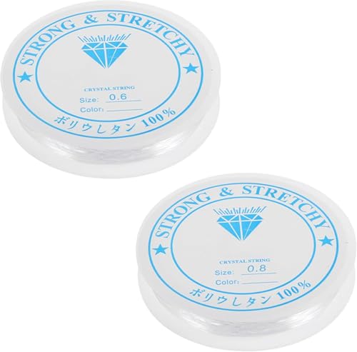 2 Spule Elastische Schmuckfaden,0.6 mm und 0.8 mm Transparente Perlen Faden, Nylonschnur für Armbänder, Reißfeste Schnur, Unsichtbare Nylonschnur, für Schmuckherstellung, DIY Baste 2 Spule Elastische Schmuckfaden,0.6 mm und 0.8 mm Transparente Perlen Faden, Nylonschnur für Armbänder, Reißfeste Schnur, Unsichtbare Nylonschnur, für Schmuckherstellung, DIY Baste von Dolaso