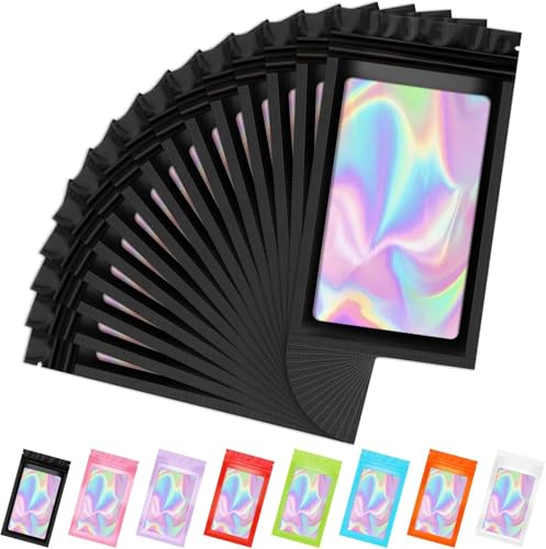 50Stks Kleine Wiederverschließbarer Mylar Beutel, 10.4x15cm Geruchsdichte Holographische Folienbeutel, Aluminium Folie Druckverschlussbeutel mit Reißverschluss für Kaffeebohnen Süßigkeiten 50Stks Kleine Wiederverschließbarer Mylar Beutel, 10.4x15cm Geruchsdichte Holographische Folienbeutel, Aluminium Folie Druckverschlussbeutel mit Reißverschluss für Kaffeebohnen Süßigkeiten von Dolaso