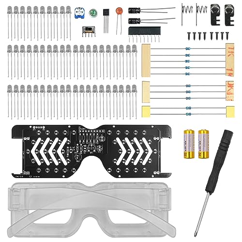 DollaTek DIY-Löt-Übungsset, musikgesteuertes LED-Leuchtbrillen-Set mit Batterie, Leuchtdiodenblitz, elektronischer Massenspaß DollaTek DIY-Löt-Übungsset, musikgesteuertes LED-Leuchtbrillen-Set mit Batterie, Leuchtdiodenblitz, elektronischer Massenspaß von DollaTek