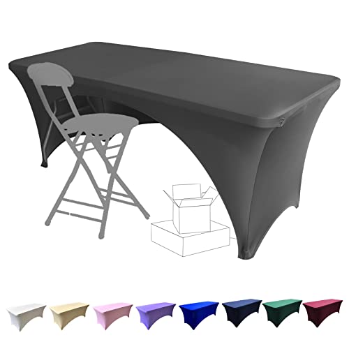 Dololoo Elasthan Tischdecke 183cm x 75cm, 6ft Polyester Rechteckige Tischdecke mit offenem Rücken Dehnbare Tischdecke, Hochzeit, Party, Küche, Dekoration-Dunkelgrau Dololoo Elasthan Tischdecke 183cm x 75cm, 6ft Polyester Rechteckige Tischdecke mit offenem Rücken Dehnbare Tischdecke, Hochzeit, Party, Küche, Dekoration-Dunkelgrau von Dololoo