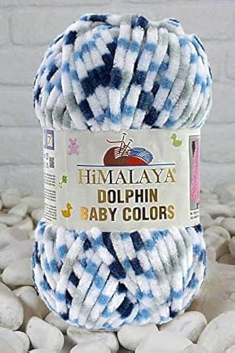 Himalaya Delphin Baby Colors (5er-Pack), 5 x 100 g, super sperriges Himalaya-Garn, Deckengarn, Samtgarn, Strickgarn, Amigurumi-Garn (80411) von Dolphin Baby