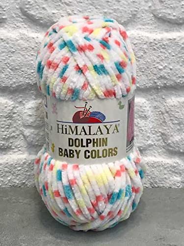 Himalaya Delphin Baby Colors (5er-Pack), 5 x 100 g, super sperriges Himalaya-Garn, Deckengarn, Samtgarn, Strickgarn, Amigurumi-Garn (80415) von Dolphin Baby